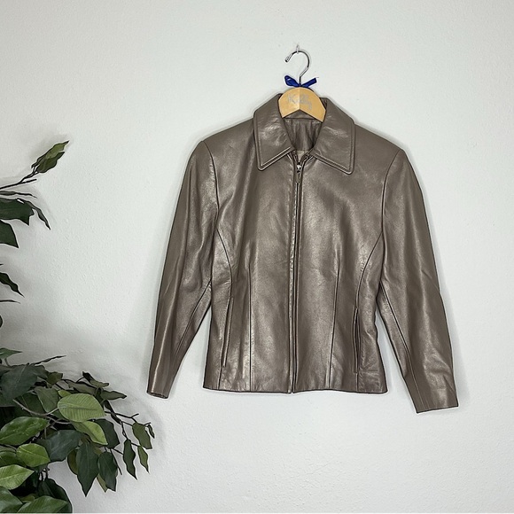 Continental Leathers & Suedes Vintage Gold Leather Jacket - Picture 1 of 6